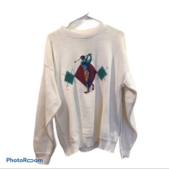Vintage Sweaters - McBriar Oversized Knit Golf Pullover